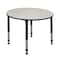 Kee Round Classroom Tables, 48 W, 48 L, 23-34 H, Wood, Metal, Maple TB48RNDPLAPBK - alternate 1